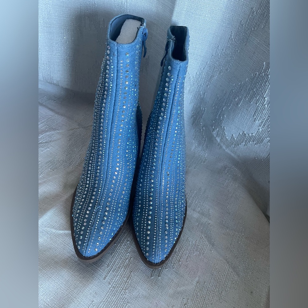 Jean rhinestone boot